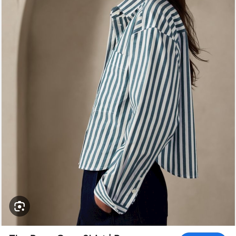 Banana Republic Green Striped Shirt
